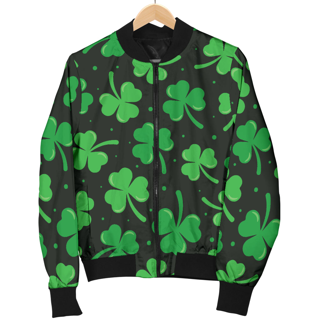 Clover Pattern Print Design 04 Women's Bomber Jacket