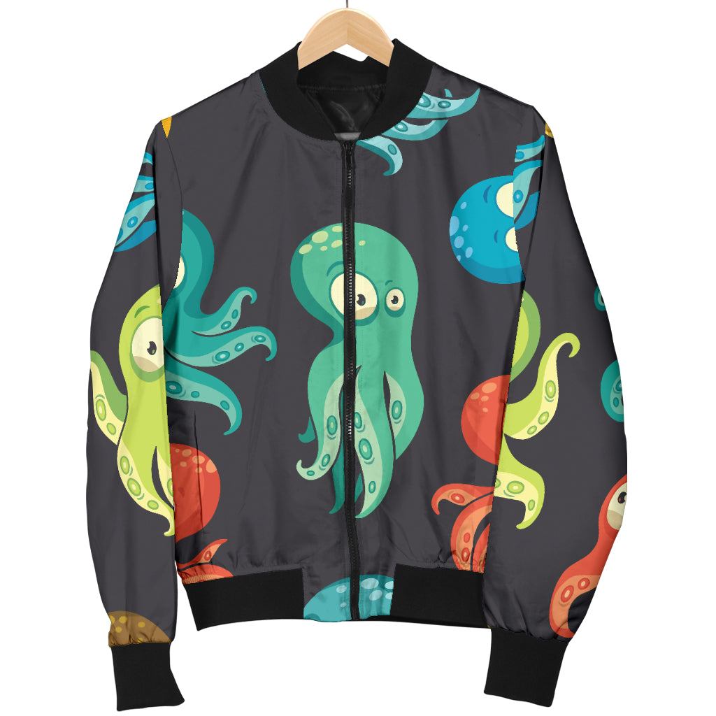 Octopus Pattern Print Design A01 Women's Bomber Jacket
