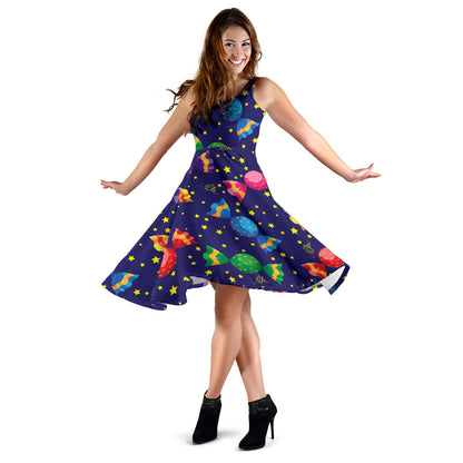 Candy Pattern Print Design CA06 Midi Dress