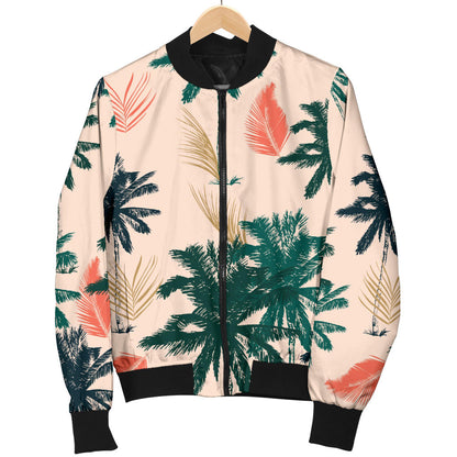 Palm Tree Pattern Print Design PT014 Men Bomber Jacket