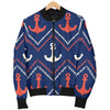 Anchor Pattern Print Design 07 Women's Bomber Jacket