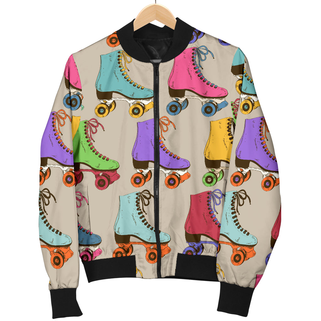 Roller skate Pattern Print Design A01 Women's Bomber Jacket