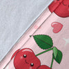 Cherry Pattern Print Design CH02 Fleece Blanket