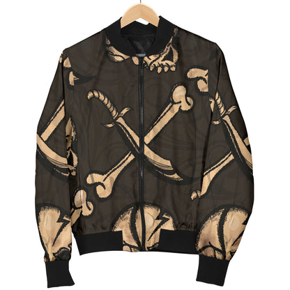 Pirate Pattern Print Design A03 Women's Bomber Jacket
