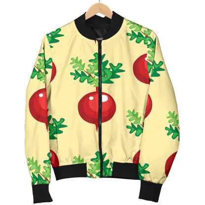 Radish Pattern Print Design A02 Women's Bomber Jacket