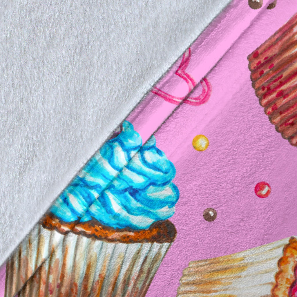 Cupcake Pattern Print Design CP05 Fleece Blanket