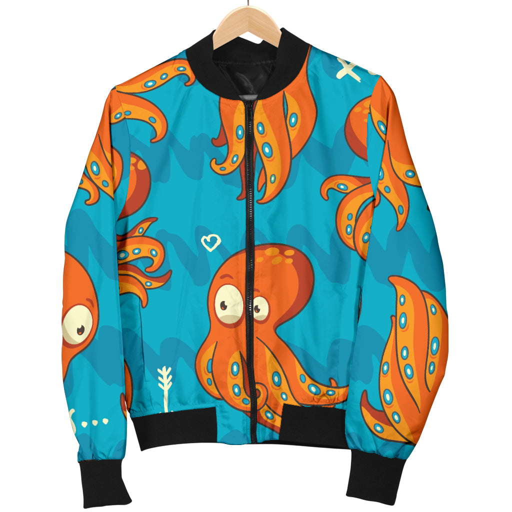 Octopus Pattern Print Design A02 Women's Bomber Jacket