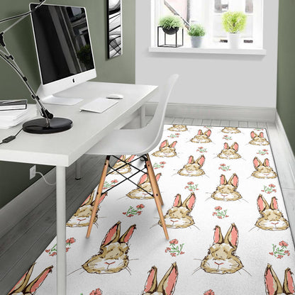 Rabbit Pattern Print Design RB09 Area Rugs