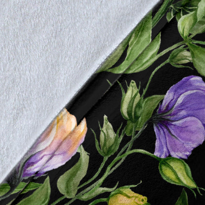 Lisianthus Pattern Print Design LT02 Fleece Blanket
