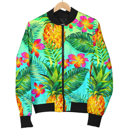 Pineapple Pattern Print Design PP010 Women Bomber Jacket