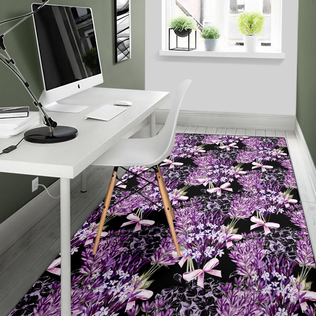 Lavender Pattern Print Design LV06 Area Rugs