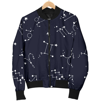 Constellation Pattern Print Design 05 Women's Bomber Jacket