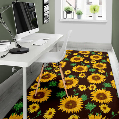 Sunflower Pattern Print Design SF01 Area Rugs