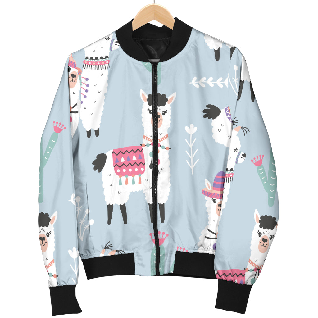 Llama Pattern Print Design 04 Women's Bomber Jacket