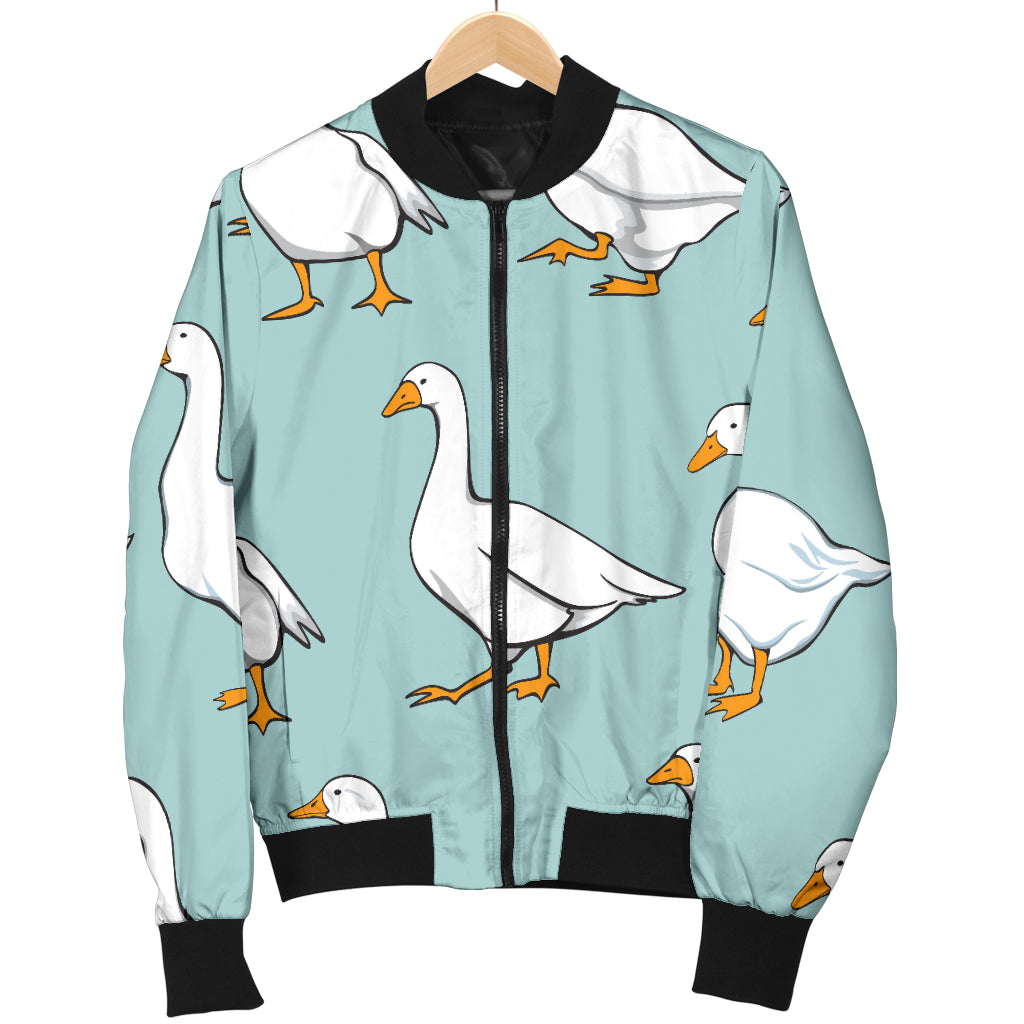 Goose Pattern Print Design 02 Women's Bomber Jacket