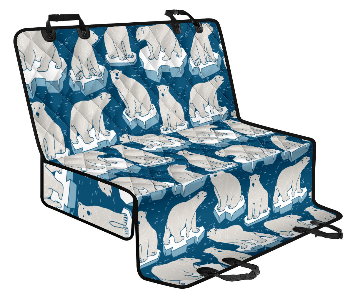 Polar Bear Pattern Print Design PB03 Rear Dog  Seat Cover