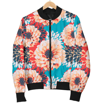 Dahlia Pattern Print Design DH05 Men Bomber Jacket