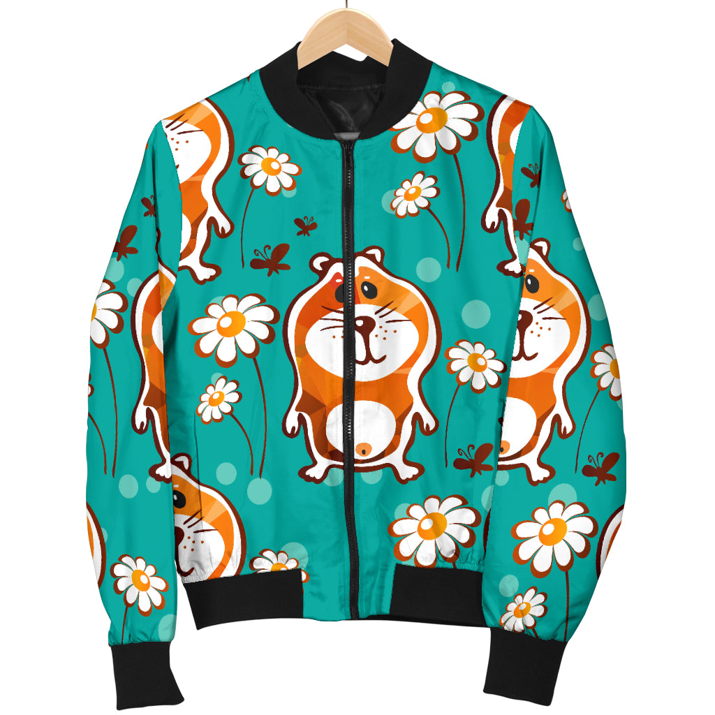 Hamster Pattern Print Design 01 Women's Bomber Jacket
