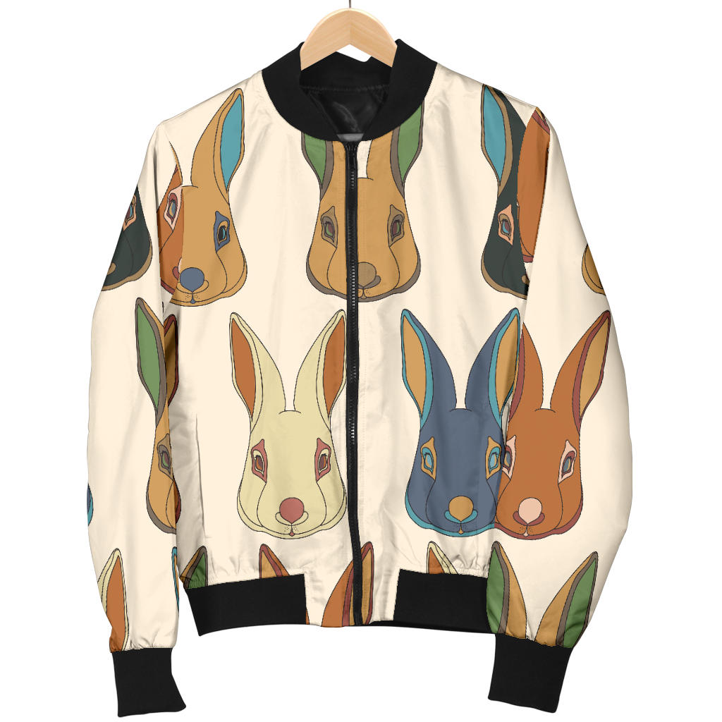Rabbit Pattern Print Design RB04 Men Bomber Jacket
