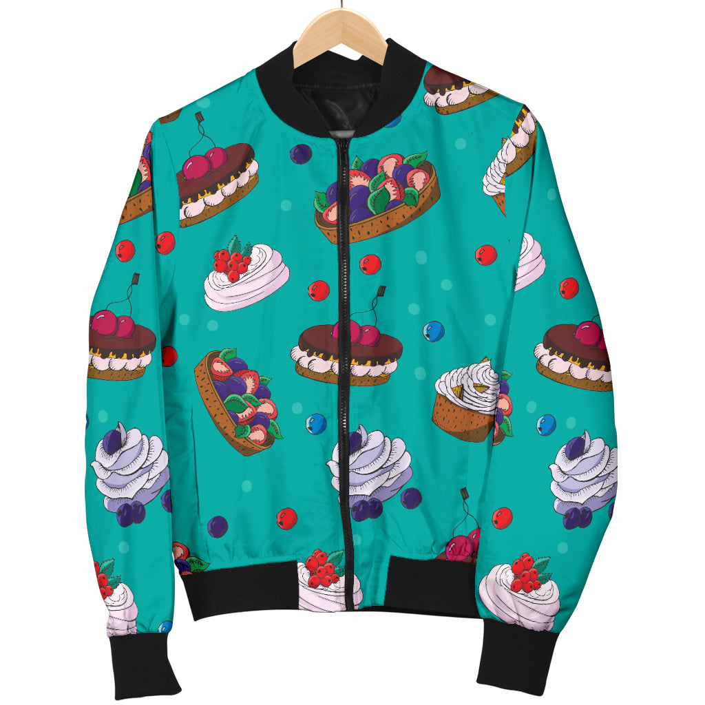 Cake Pattern Print Design 07 Women's Bomber Jacket