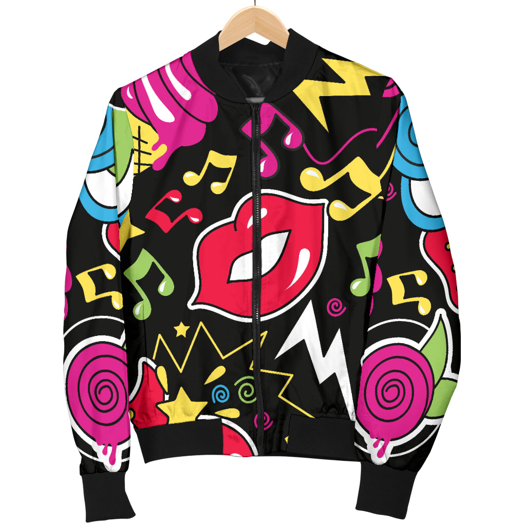 Pop Art Pattern Print Design A04 Women's Bomber Jacket