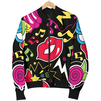 Pop Art Pattern Print Design A04 Women's Bomber Jacket