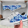 Hibiscus Pattern Print Design HB04 White Bottom Low Top Shoes