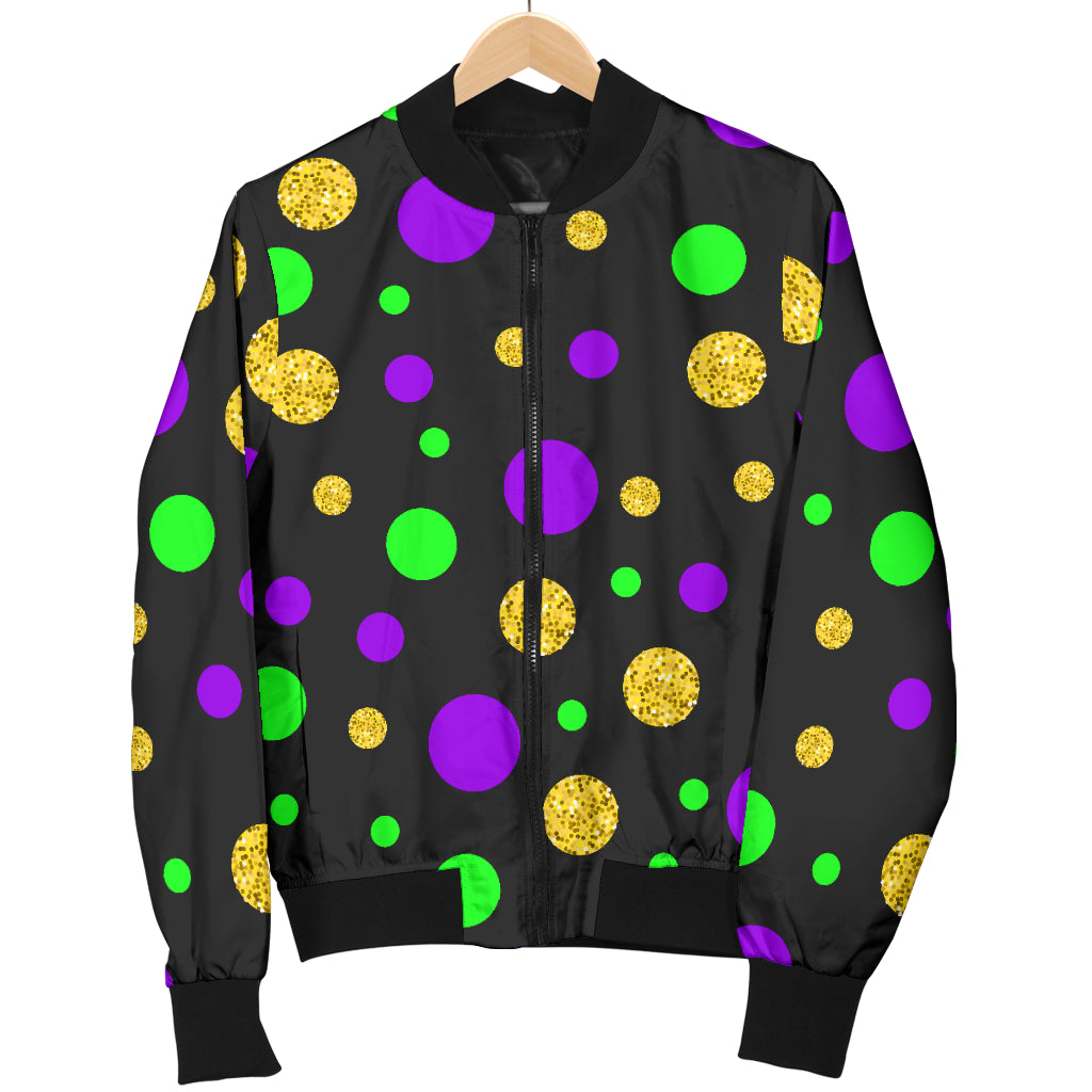 Mardi Gras Pattern Print Design 07 Women's Bomber Jacket