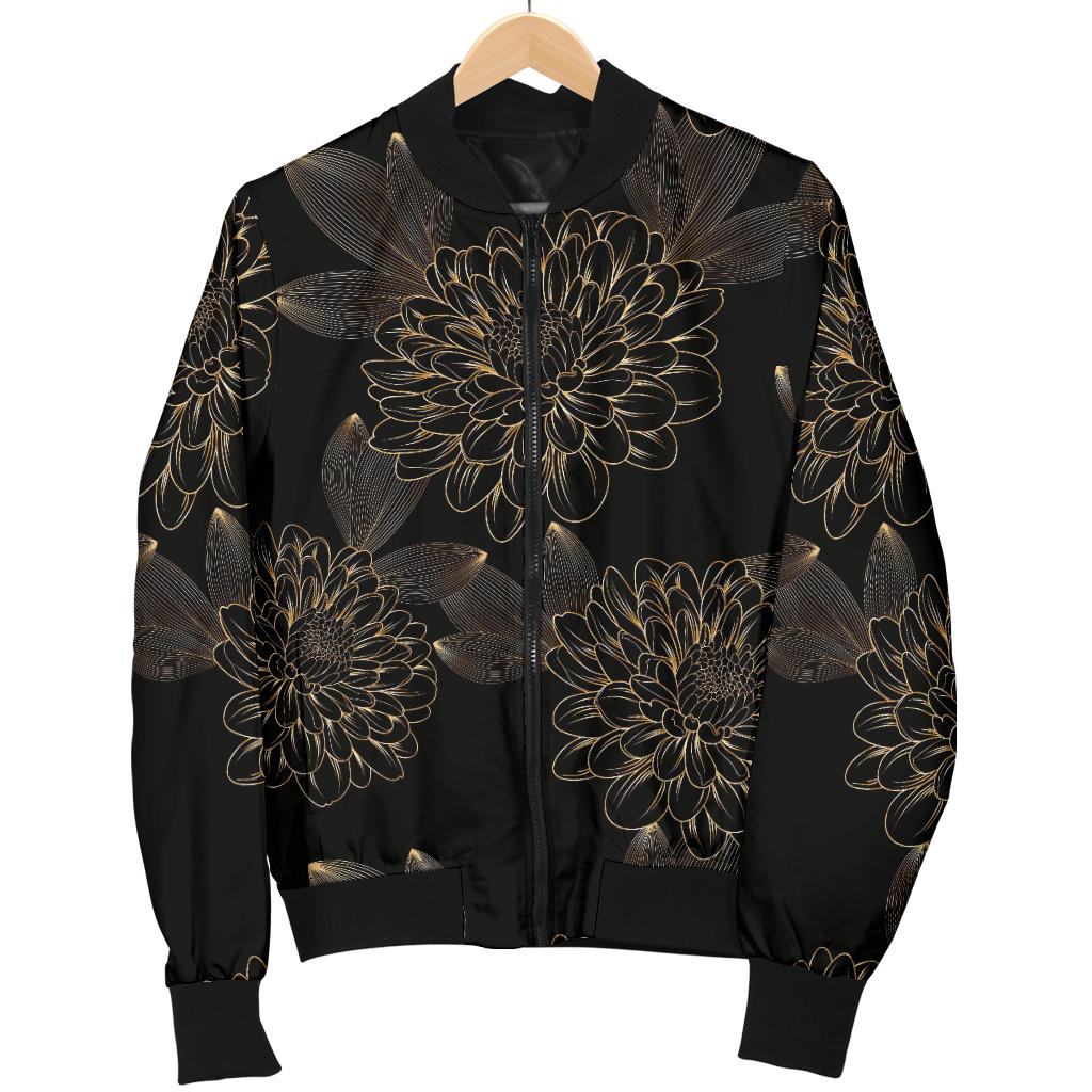 Dahlia Pattern Print Design DH04 Men Bomber Jacket