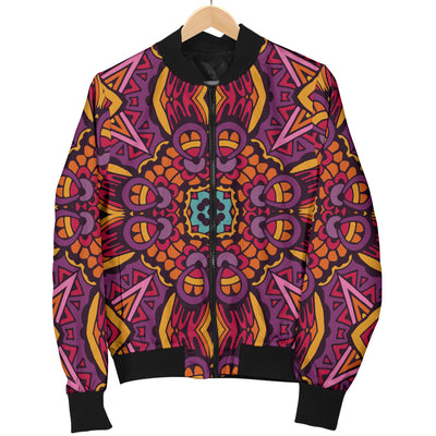 Bohemian Pattern Print Design 10 Women's Bomber Jacket