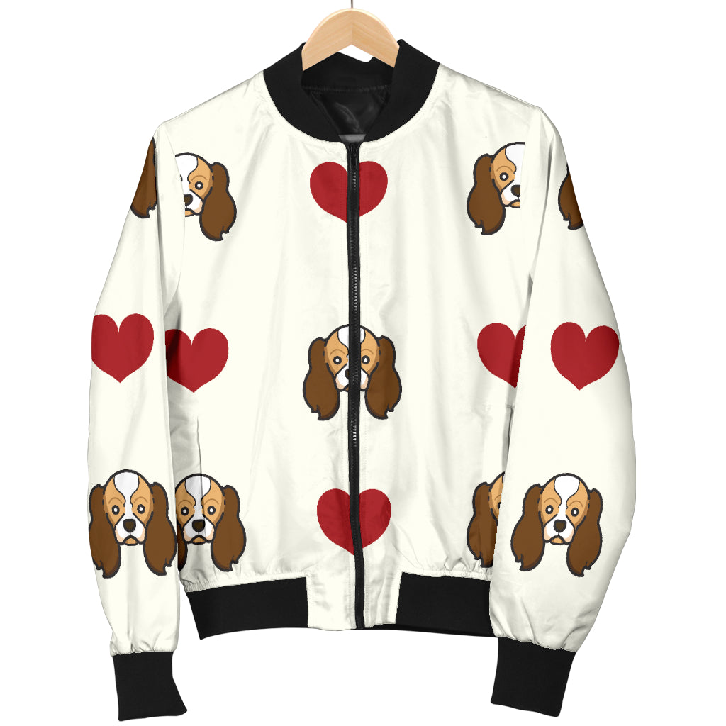 Cavalier King Charles Spaniels Pattern Print Design 01 Women's Bomber Jacket