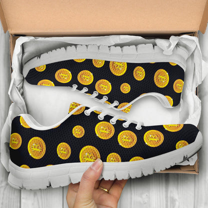 Bitcoin Pattern Print Design DO04 Sneakers White Bottom Shoes