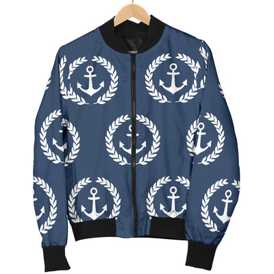 Anchor Pattern Print Design 04 Women's Bomber Jacket