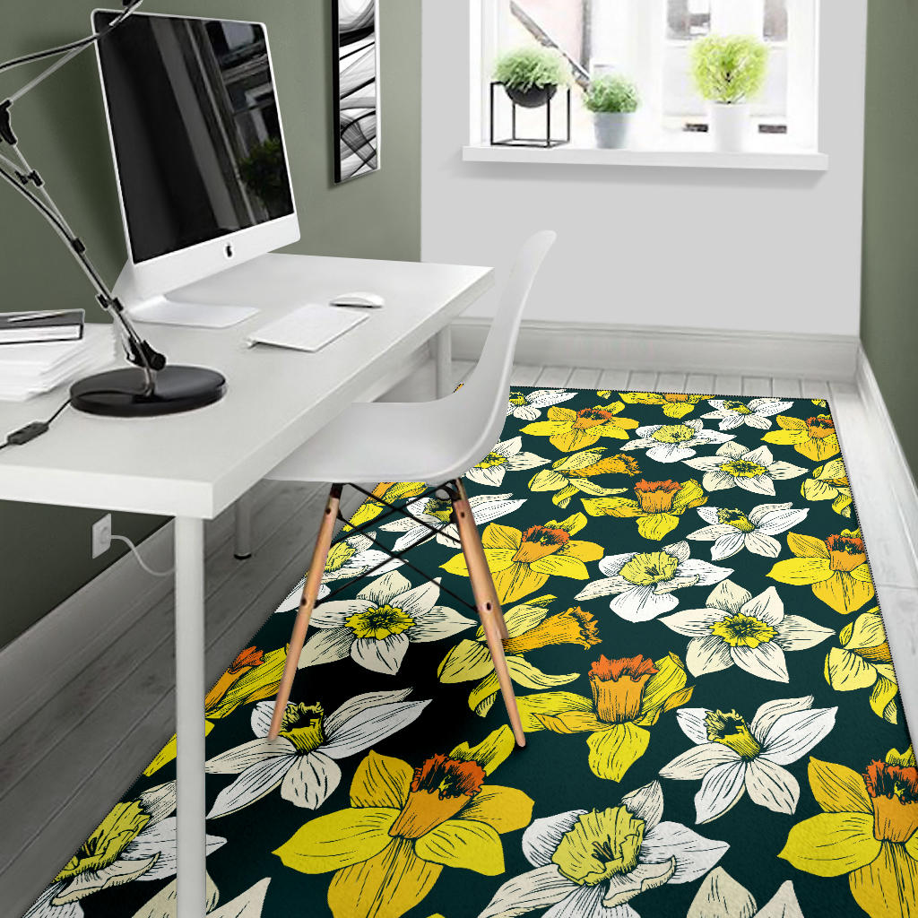 Daffodils Pattern Print Design DF02 Area Rugs