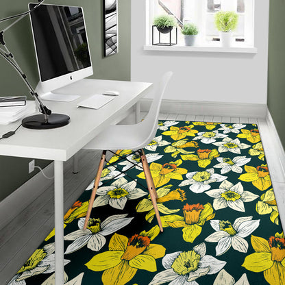 Daffodils Pattern Print Design DF02 Area Rugs