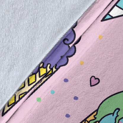 Ice Cream Pattern Print Design IC05 Fleece Blanket