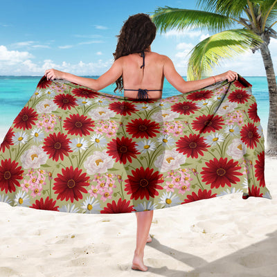 Gerberas Pattern Print Design GB07 Sarong Pareo Wrap