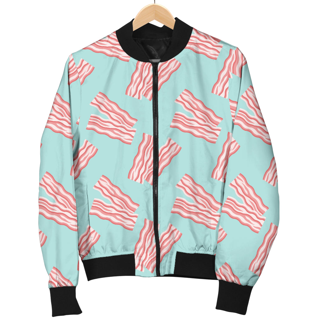 Bacon Pattern Print Design 04 Women's Bomber Jacket