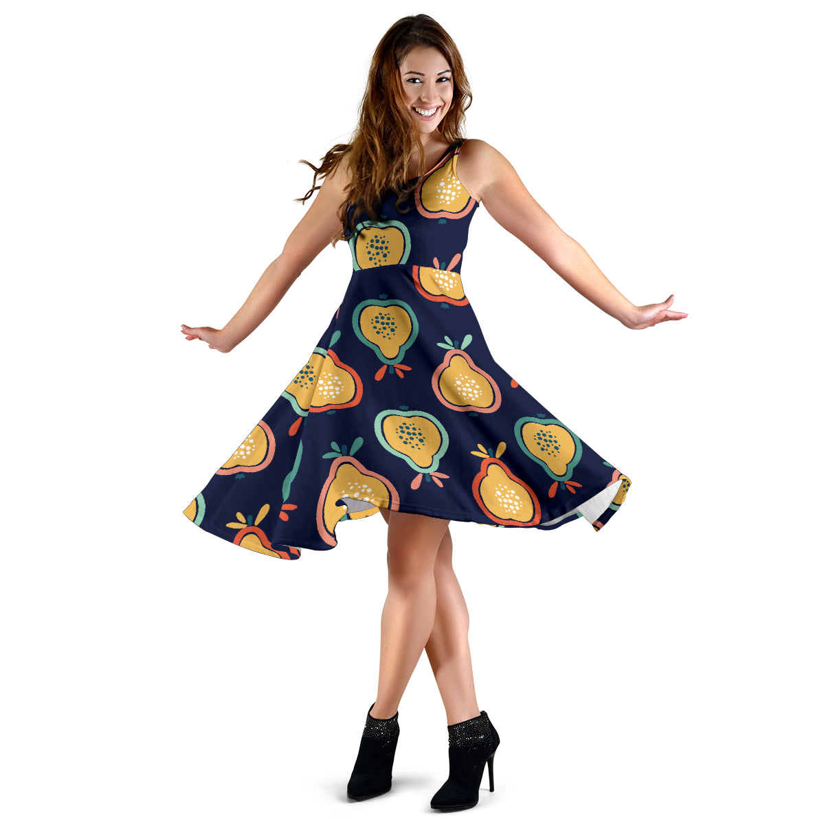 Pear Pattern Print Design PE03 Midi Dress