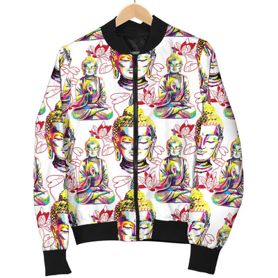 Buddha Pattern Print Design 06 Women's Bomber Jacket