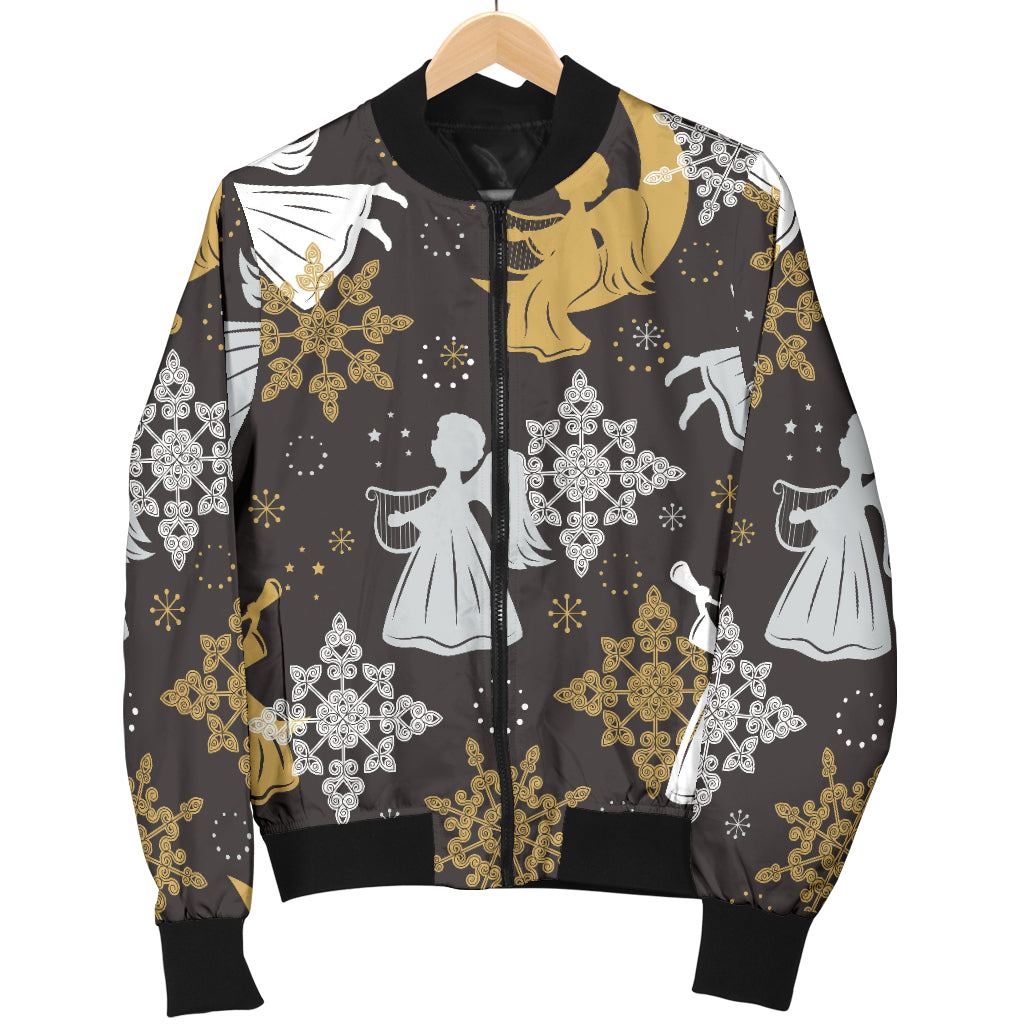 Angel Pattern Print Design 04 Women's Bomber Jacket