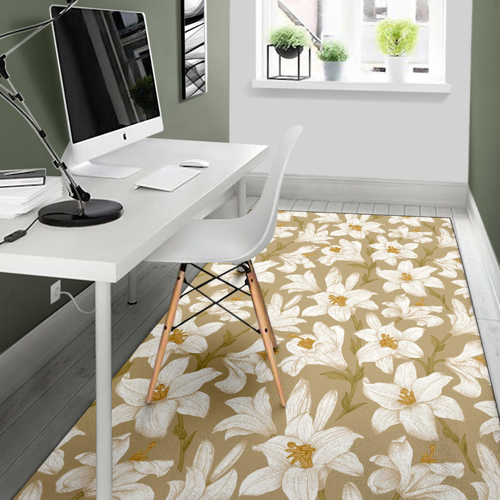 Lily Pattern Print Design LY07 Area Rugs