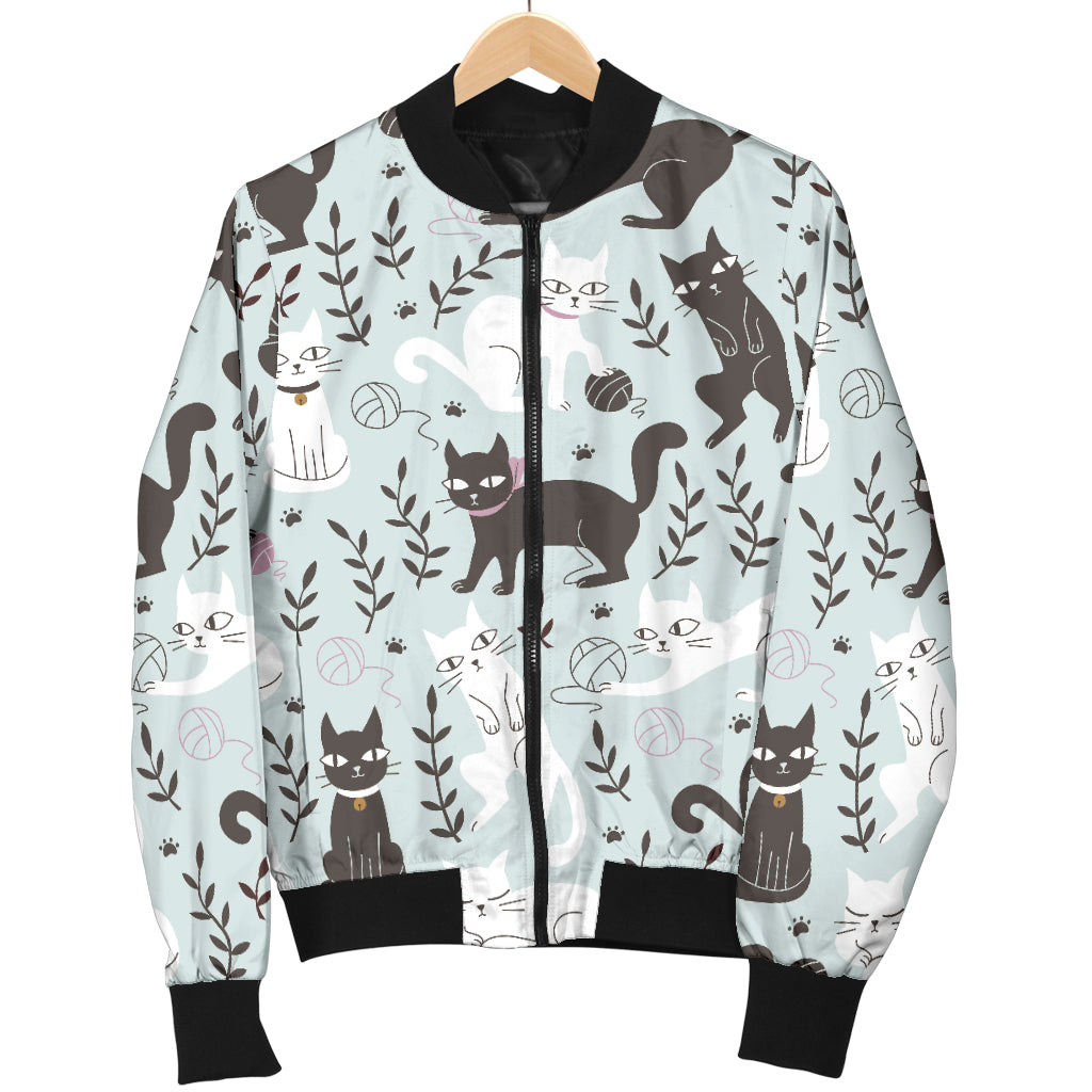 Cat Pattern Print Design 08 Women's Bomber Jacket