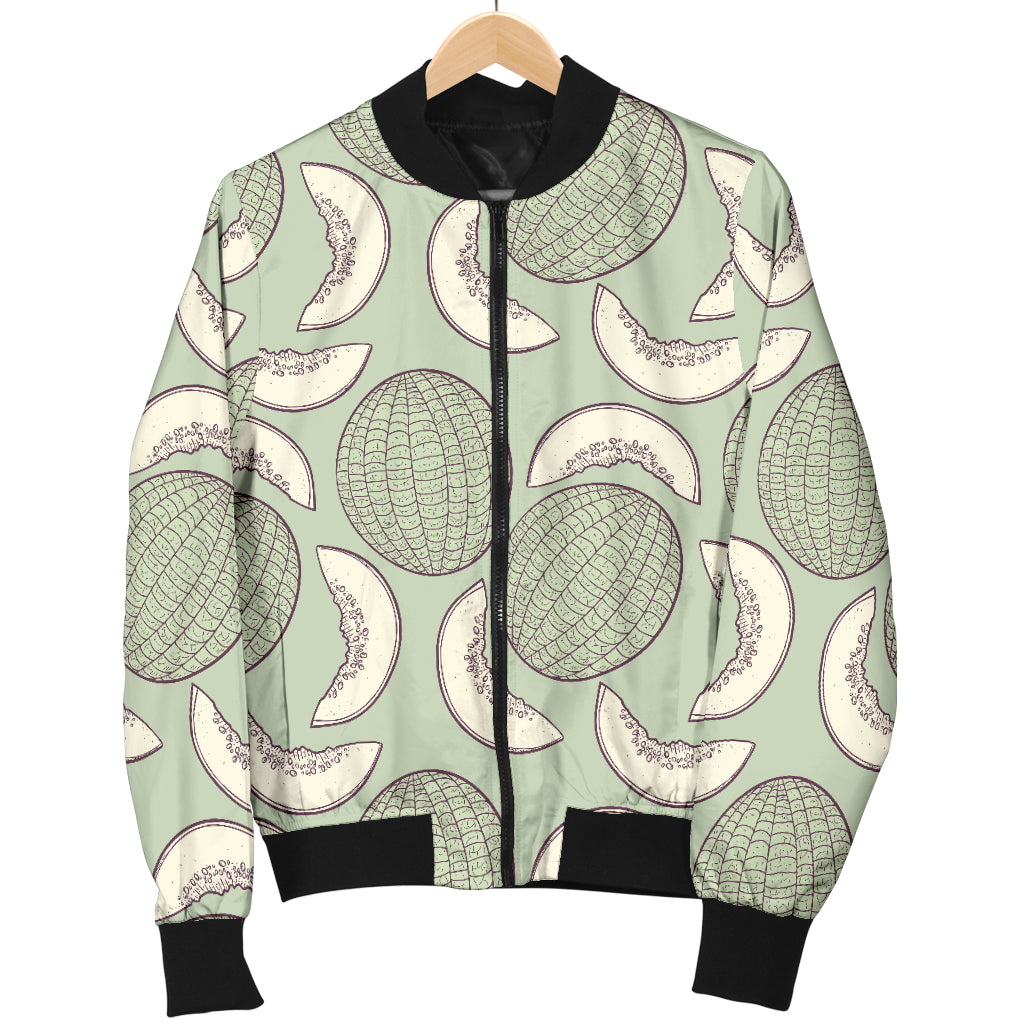Cantaloupe Pattern Print Design 01 Women's Bomber Jacket