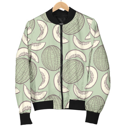 Cantaloupe Pattern Print Design 01 Women's Bomber Jacket