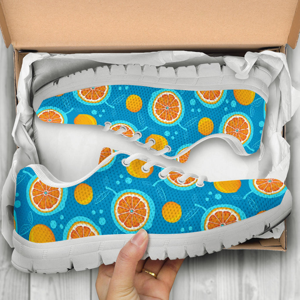 Grapefruit Pattern Print Design GF03 Sneakers White Bottom Shoes