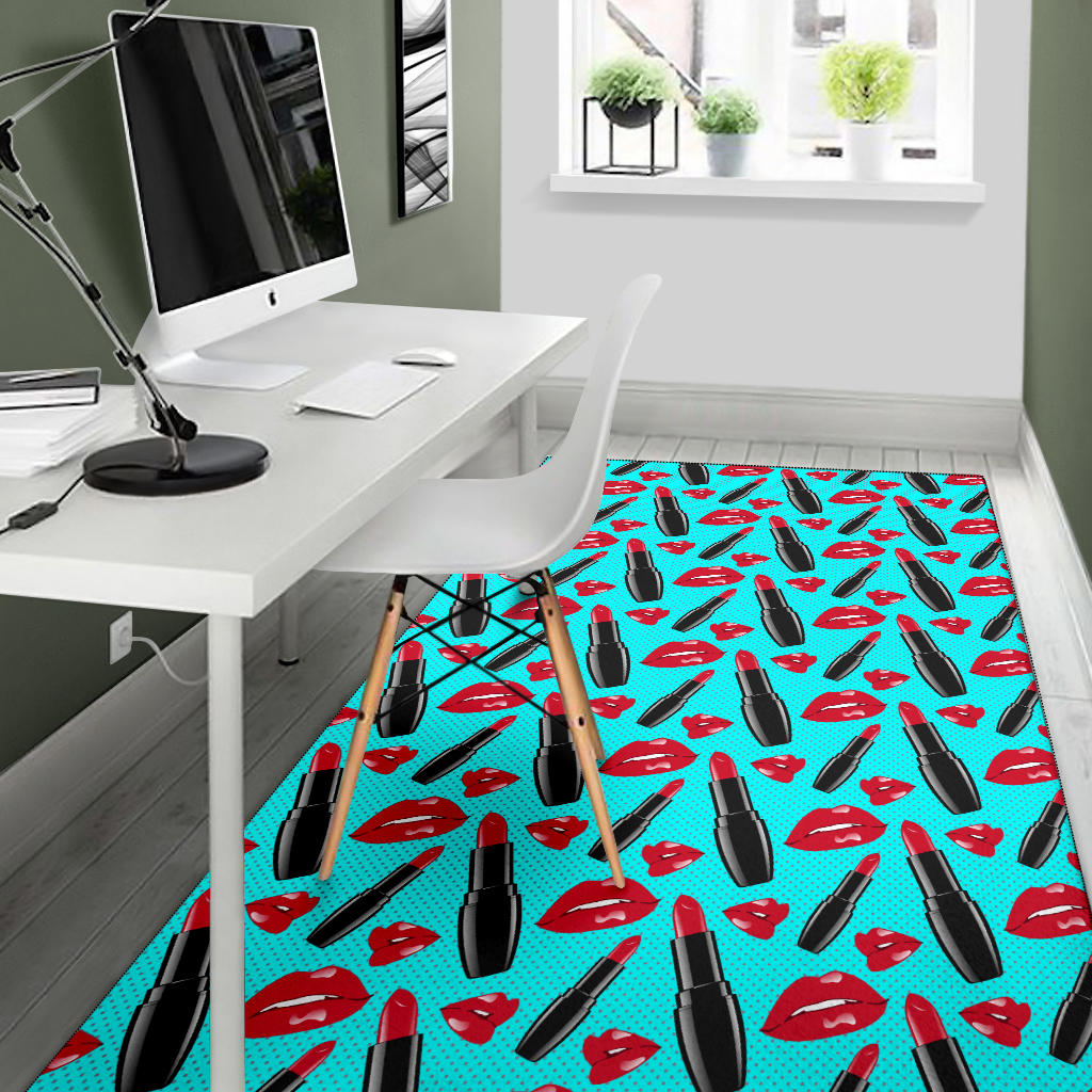 Lipstick Pattern Print Design LT02 Area Rugs