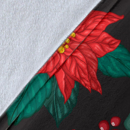 Poinsettia Pattern Print Design POT07 Fleece Blanket