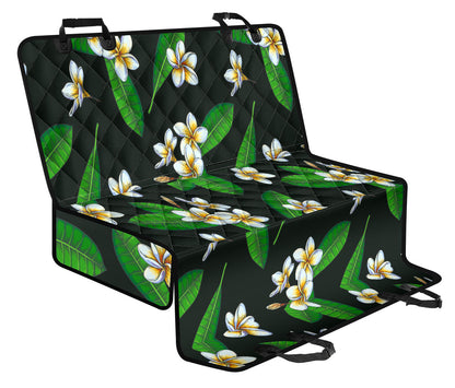 White Plumeria Pattern Print Design PM023 Rear Dog  Seat Cover