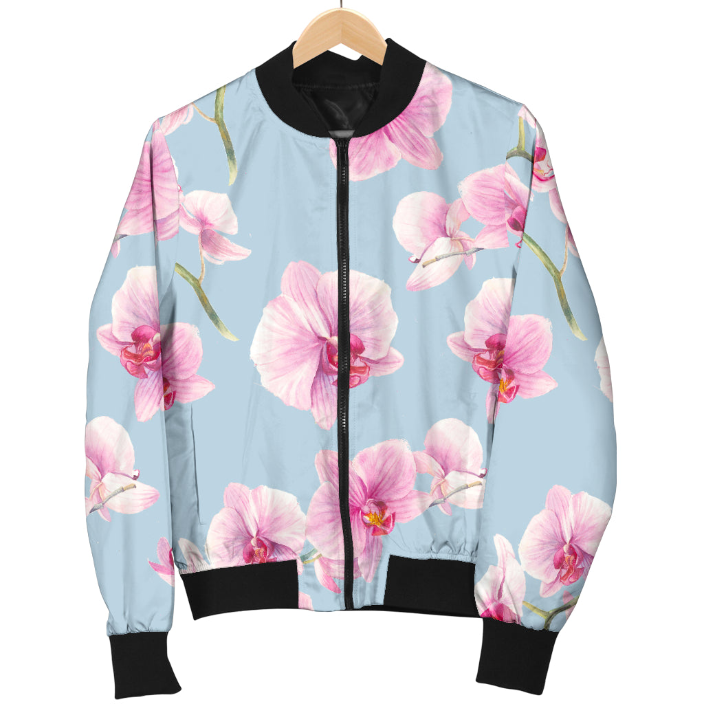 Orchid Pattern Print Design A01 Women's Bomber Jacket